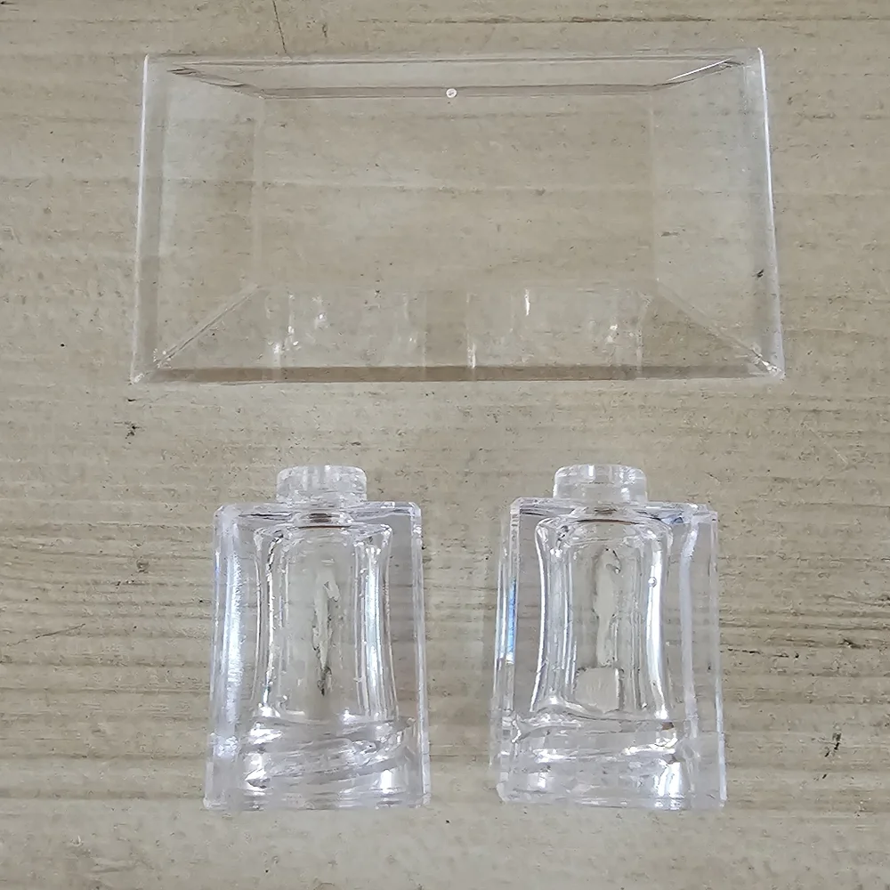 Vintage 70s Catalina Souvenir Sea Horse Clear Crystalline Salt & Pepper Shakers